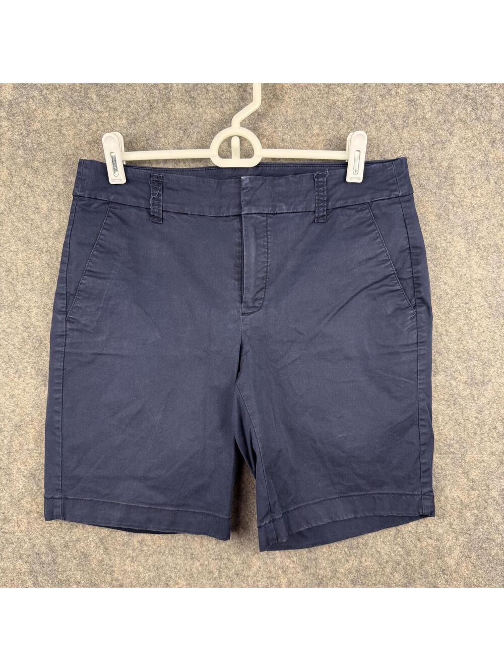 J. Crew Flat Front Chino Shorts Navy Blue Women Size 4 9” Stretch 404